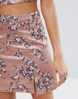 Thumbnail for your product : Glamorous A-Line Mini Skirt In Floral Metallic Brocade Co-Ord