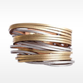 Thumbnail for your product : Linea Pelle Two Tone Sliced Leather Cuff