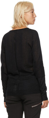 Rick Owens Black Alpaca V-Neck Sweater