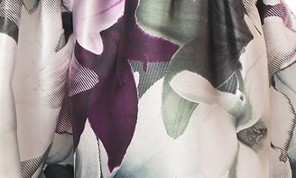 Kay Unger Floral Sleeveless Mikado Cocktail Midi Dress