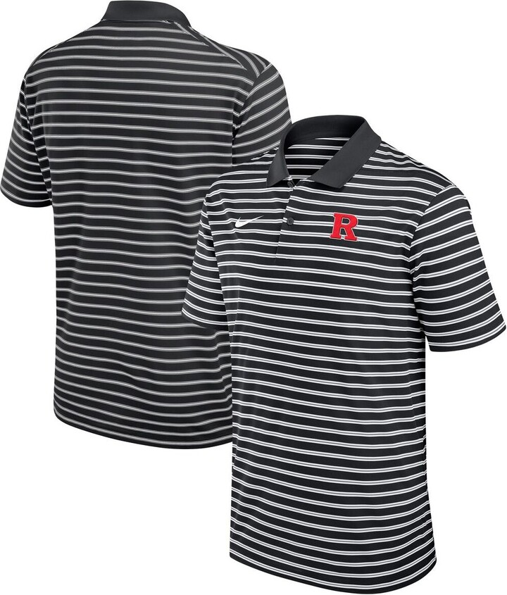 Nike Men's Black Rutgers Scarlet Knights Victory Stripe Performance Polo Shirt