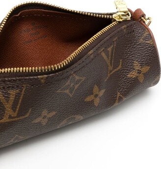Brown Monogram Coated Canvas Mini Papillon Pouch Gold Hardware, 2000's