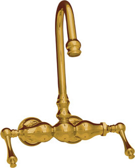 Strom Plumbing by Sign of the Crab P1026 3 Ball Tub Faucet with Gooseneck Spout, Supply Nuts and Metal Lever Handles
