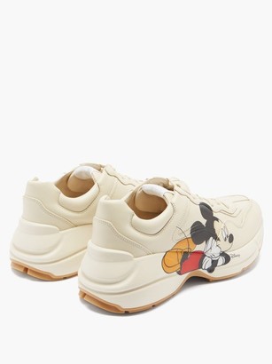 Gucci X Disney Rhyton Mickey Mouse-print Trainers - White Multi