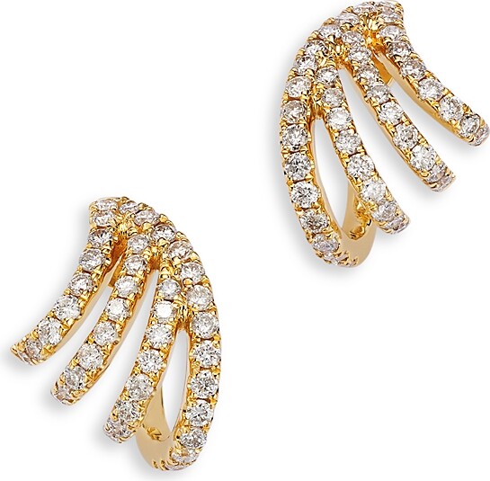 Bloomingdale's Fine Collection 14K Yellow Gold Diamond Front to Back Cuff Earrings, 0.60 tcw