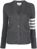 Thumbnail for your product : Thom Browne Classic V-Neck Cardigan In Cashmere With White 4-Bar Sleeve Stripe