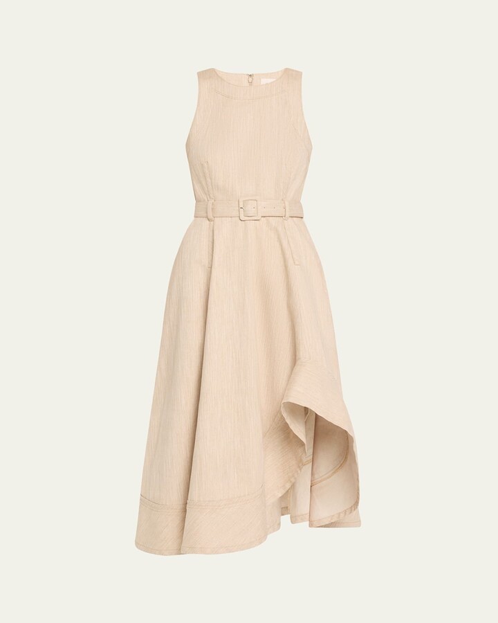 Cinq à Sept Zelda Belted Melange Midi Dress