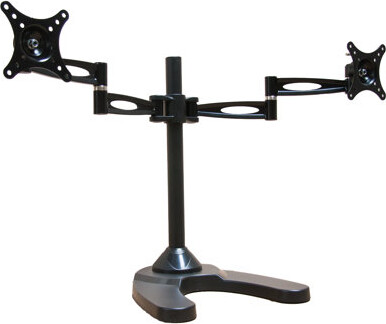 Dual Arm Freestanding Monitor Stand Height Adjustable 2 Screen Desk Mount