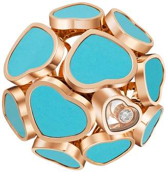 Chopard Rose Gold and Stone Happy Hearts Ring