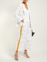 Thumbnail for your product : Racil Agadir Floral-embroidered Striped Trousers - White Multi