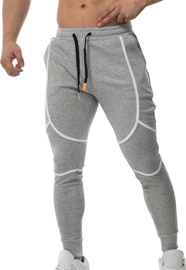 YUHAOTIN Male Spring Casual Fitness Running Trousers Drawstring Loose Waist  Color Matching Pants Pocket Loose Fleece Sweatpants Flat Front GY2 XXL -  ShopStyle