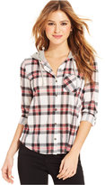 Thumbnail for your product : Project 28 Juniors' Hooded Plaid Shirt