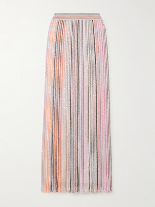 Missoni Striped Sequin-embellished Metallic Crochet-knit