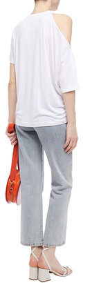Emilio Pucci Asymmetric Cold-shoulder Embellished Jersey T-shirt