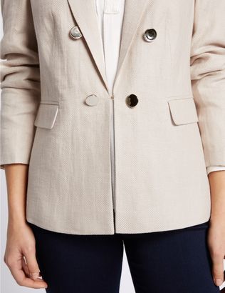Marks and Spencer Linen Rich Gold Button Jacket