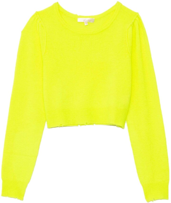 LoveShackFancy Lune Crop Pullover in Neon Yellow - ShopStyle Sweaters