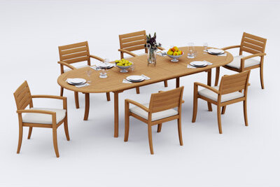 Red Barrel Studio 7 Pcs Grade-A Teak Wood Dining Set: 118\