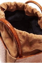 Thumbnail for your product : Trademark - Dorthea Box Croc-effect Leather And Suede Tote - Tan