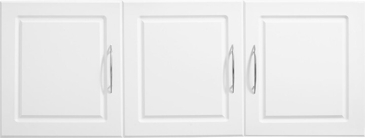 KFFKFF Wall Cabinet for Laundry Room, Dual-Layer Wall Hanging Cabinet with Trio Doors, Adjustable Shelf Storage Unit, Suitable for Kitchen, Garage, Laundry, Dimensions: 12.44 x 54 x 20.31 inches