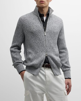 Brunello Cucinelli Men's Full-Zip Knit Cardigan Sweater - ShopStyle