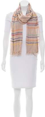 Alexander Olch Striped Fringed-Trimmed Scarf