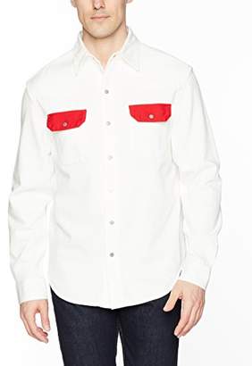 Calvin Klein Jeans Men's White Western Denim Shirt Contrast Pockets
