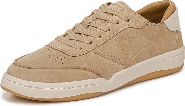 Vince Womens Westside Lace Up Fashion Sneaker Dark Biscotti Beige Suede