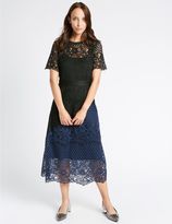 Thumbnail for your product : Marks and Spencer Lace Colour Block Short Sleeve Midi Dress