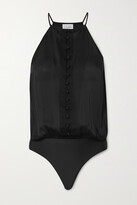 Thumbnail for your product : CAMI NYC The Trina Silk-chiffon Thong Bodysuit - Black