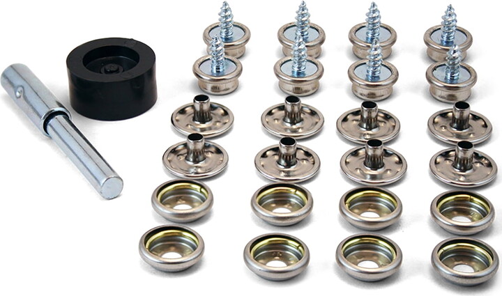 Coghlans Coghlan's Snap Fastener Kit, Set of 8 Nickel Plated Fasteners for Tent Trailers, Boat Covers, Awnings, Curtains
