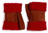 Thumbnail for your product : Saks Fifth Avenue Fingerless Shearling-Trimmed Leather Gloves