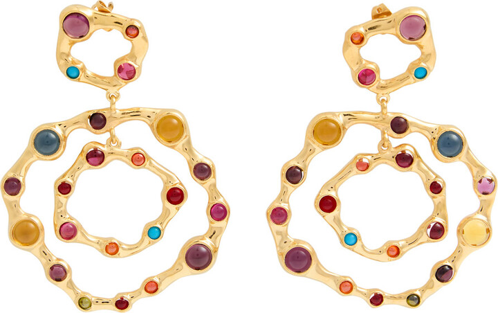Joanna Laura Constantine Statement Crystal-embellished 18kt Gold-plated Drop Earrings