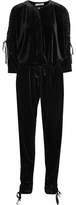Thumbnail for your product : Preen Line Ruby Ruched Velvet Jumpsuit - Black