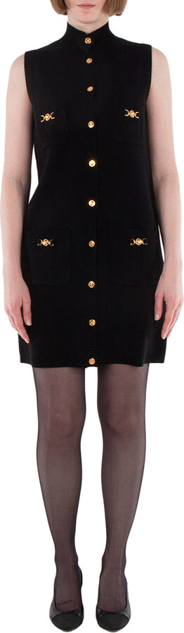 Versace Medusa 95 Shift Knit Cashmere-Blend Mini Dress