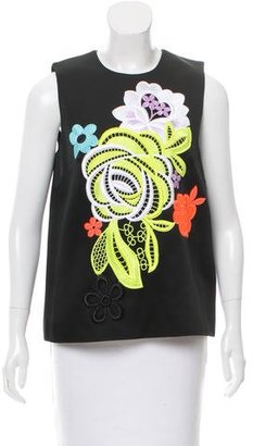 Christopher Kane Lace-Accented Sleeveless Top