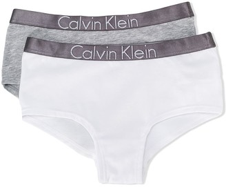 Calvin Klein Kids Pack Of Two Logo Trim Boxer Briefs
