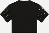 Thumbnail for your product : Dolce & Gabbana Jersey T-shirt with multi-colored fusible rhinestones