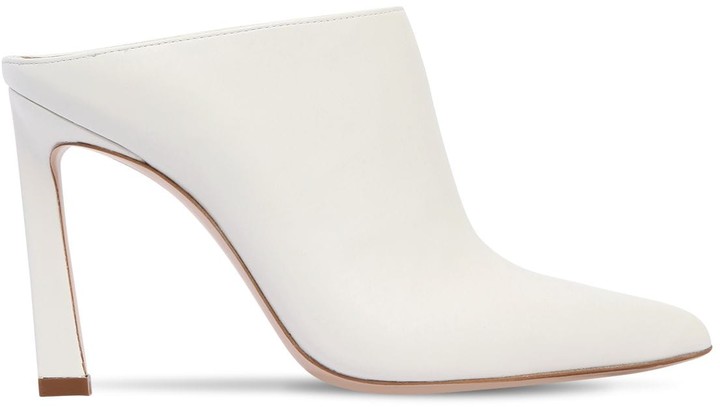 white pointed mule