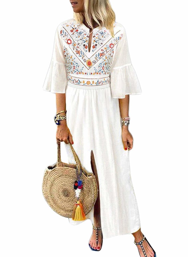 white sun dresses uk
