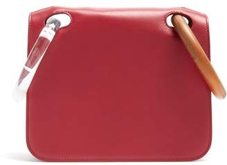 Roksanda Neneh wooden-handle leather clutch