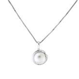 Thumbnail for your product : House of Fraser Azendi Spiral Set Pearl Pendant