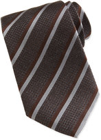 Thumbnail for your product : Ermenegildo Zegna Textured Chain Double-Stripe Tie, Gray