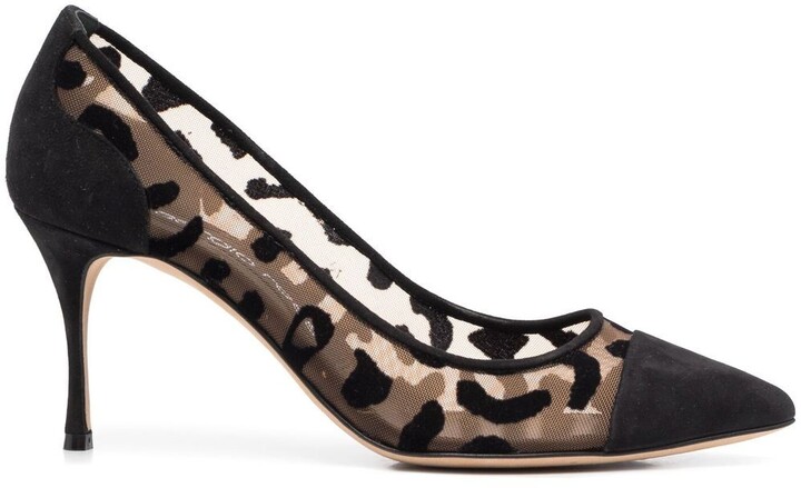 grey leopard print pumps