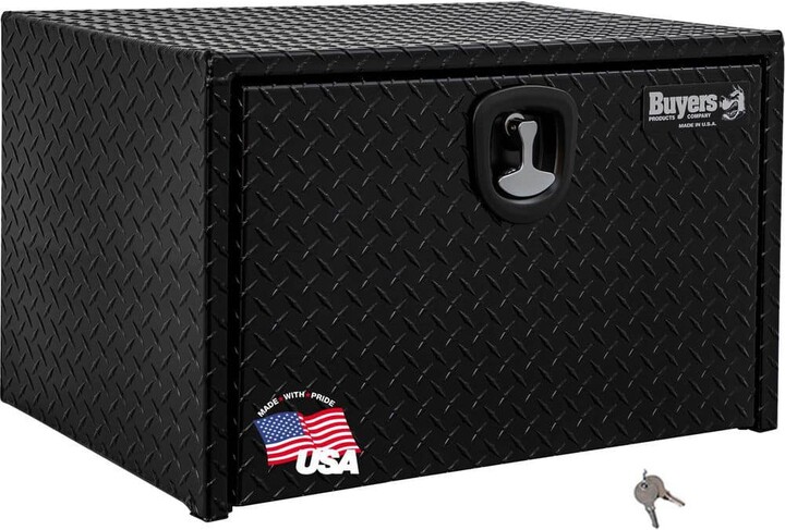 Buyers Products 18 in. x 18 in. x 30 in. Gloss BlackDiamond Tread Aluminum Underbody Truck Tool Box