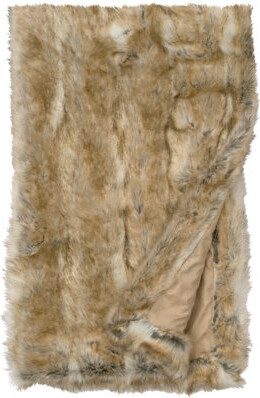 Wooded River Canadian Stone Faux Fur Throw