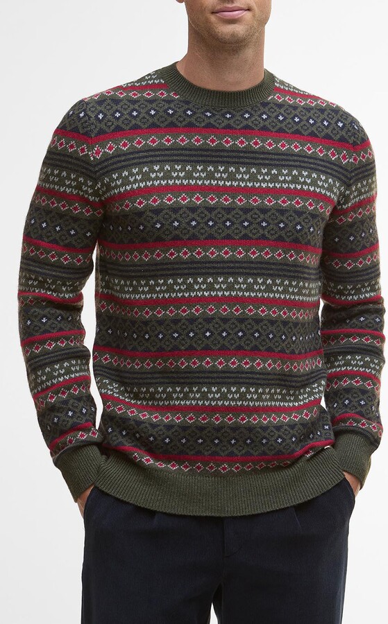 Barbour Easdale Fair Isle Wool & Cotton Crewneck Sweater