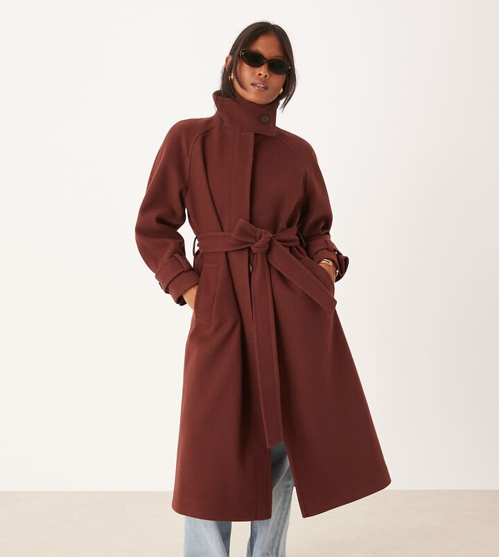ASOS Petite ASOS DESIGN Petite funnel neck longline formal trench