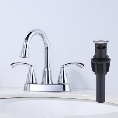 Aleasha Centerset Faucet 2-handle Bathroom Faucet with Drain Assembly