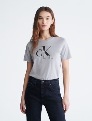 Calvin Klein Monogram Logo Skyline Graphic Crewneck T-Shirt