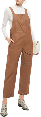 Brunello Cucinelli Cropped Cotton And Linen-blend Overalls